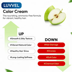 LUVVEL Apple Hair Color Cream Sachets - 30ml - Natural Black - For Men & Women