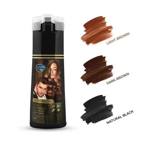 LUVVEL HAIR COLOR SHAMPOO WITH OLIVE OIL, VITAMIN-E AND ALOVERA EXTRACTS