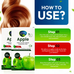 Luvvel Apple Hair Color Cream (500ml) | Ammonia Free Natural Hair Dye
