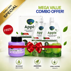 Luvvel Apple Hair Color Cream (500ml) | Ammonia Free Natural Hair Dye